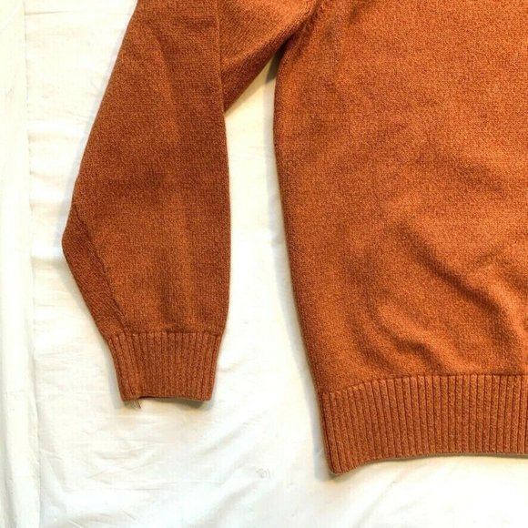 Tommy Hilfiger Sweater Chunky Knit Crew Neck Raglan Flag Cotton Heather Orange L - Picture 7 of 12